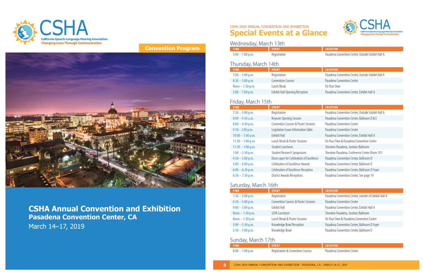2019 CSHA Convention Program